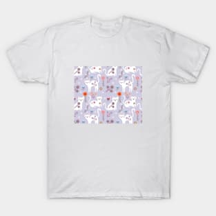 Cats pattern with flowers T-Shirt